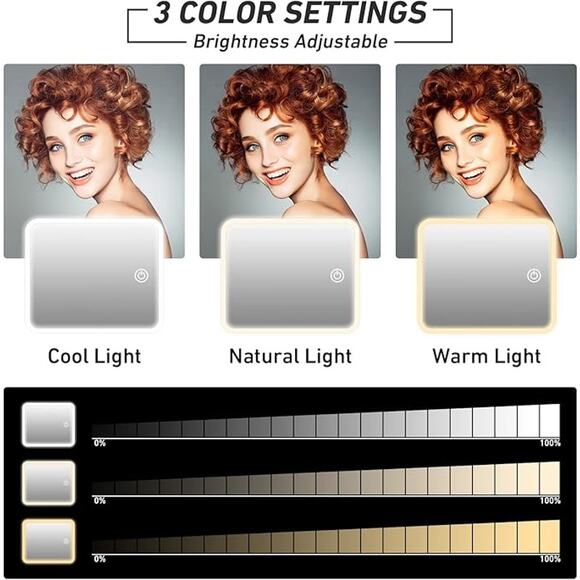 Leopard Makeup Bag Light Up Mirror Travel Cosmetic Brush Organizer Storage Box - Picture 5 of 5